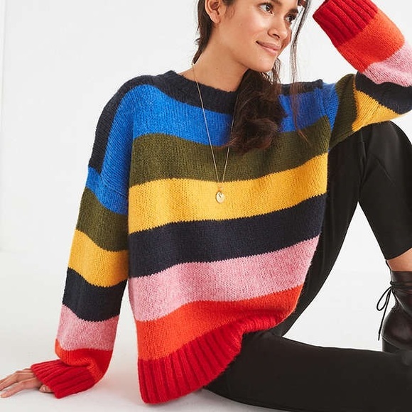 Urban Outfitters Sweaters - Urban Outfitters Rainbow Kari Oversized Sweater
